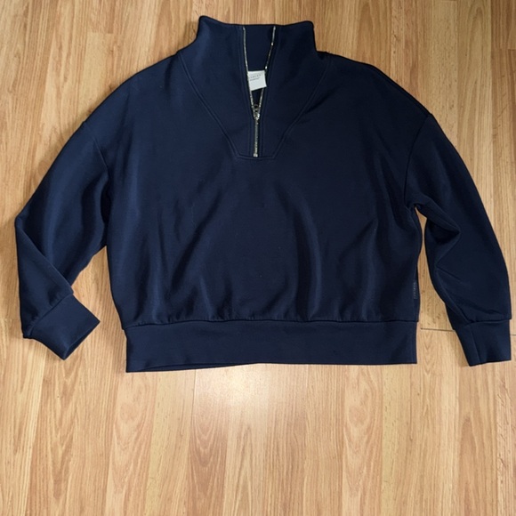 Varley Hawley Half Zip Sweatshirt Size Medium Navy Blue - Picture 3 of 7
